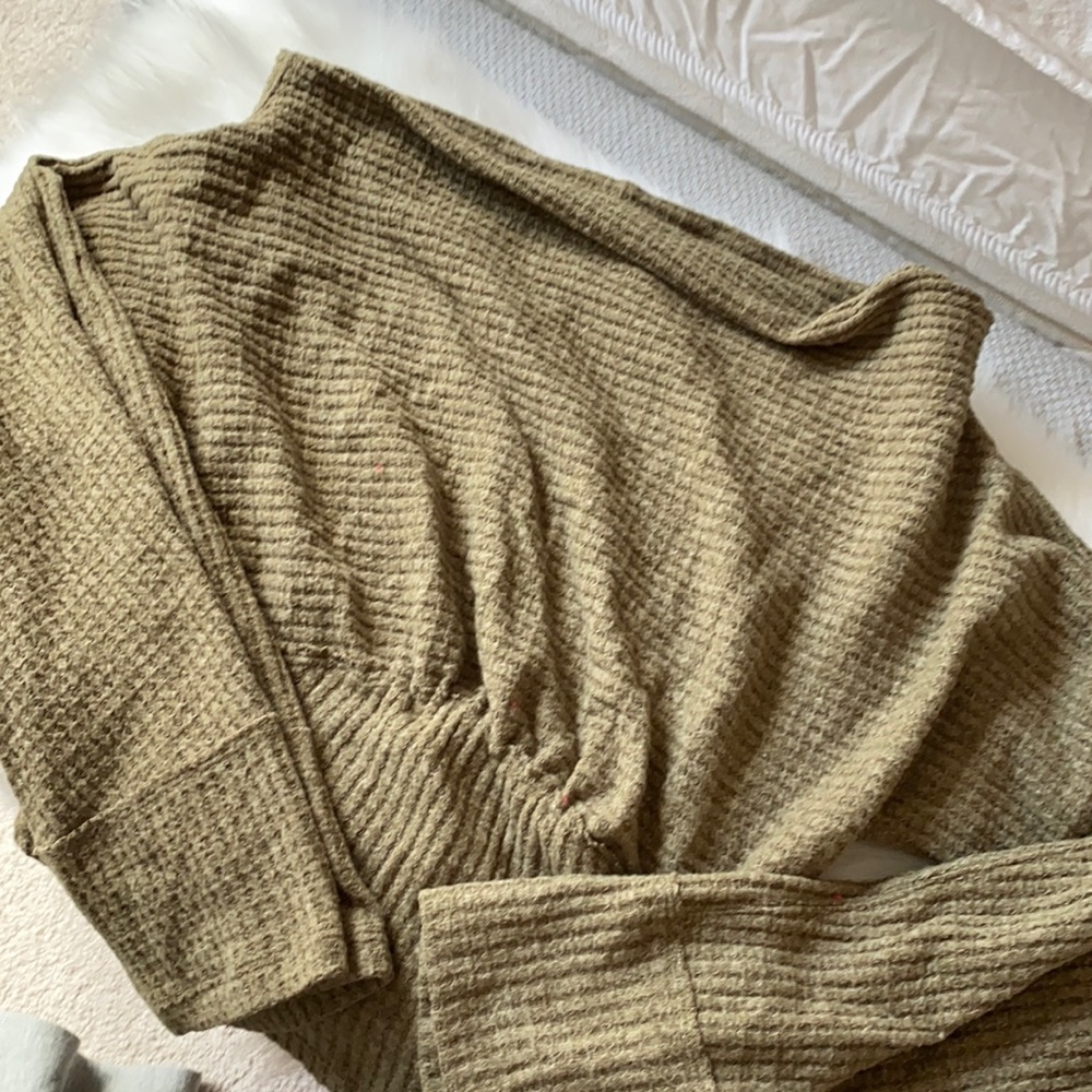 free people khaki sweater size xs